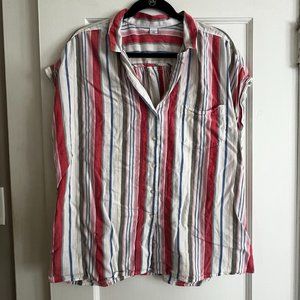 Striped Summer Button-down Blouse